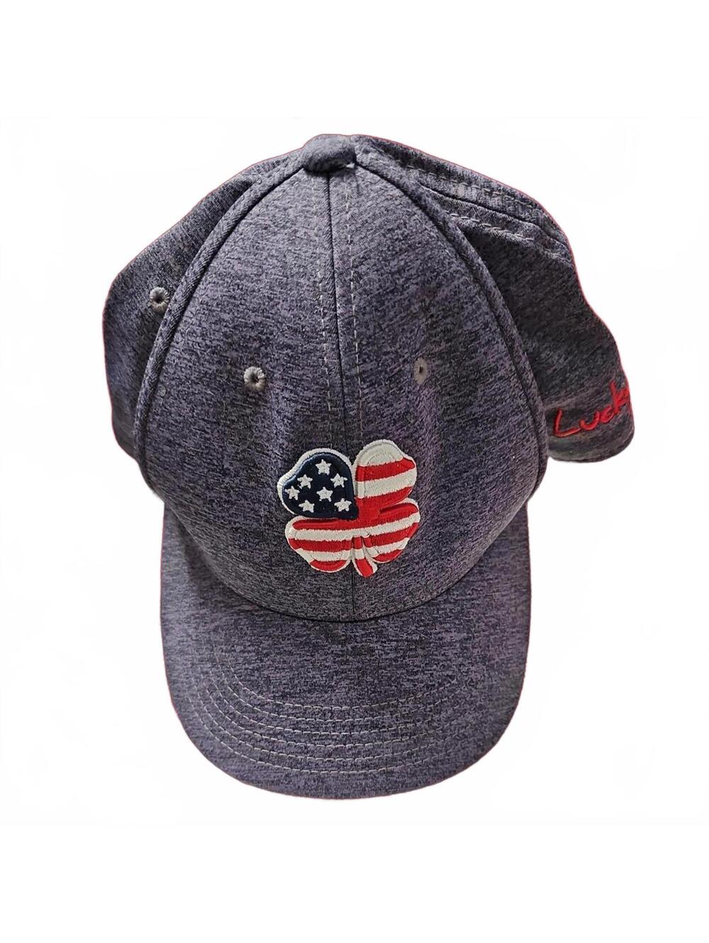 Black Clover Live Lucky USA Flag Clover Hat L/XL Memory Fit Fitted Cap
